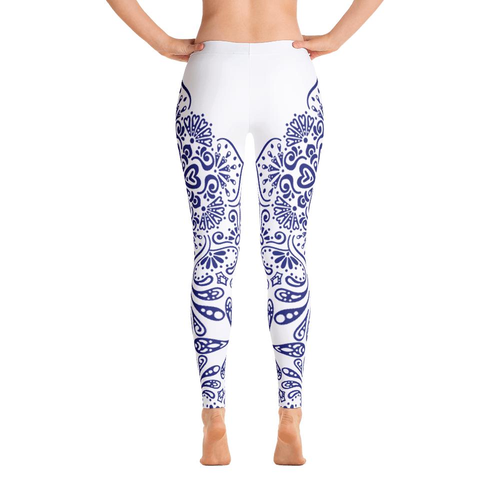 Bold White Lotus Leggings – Gayla Designs